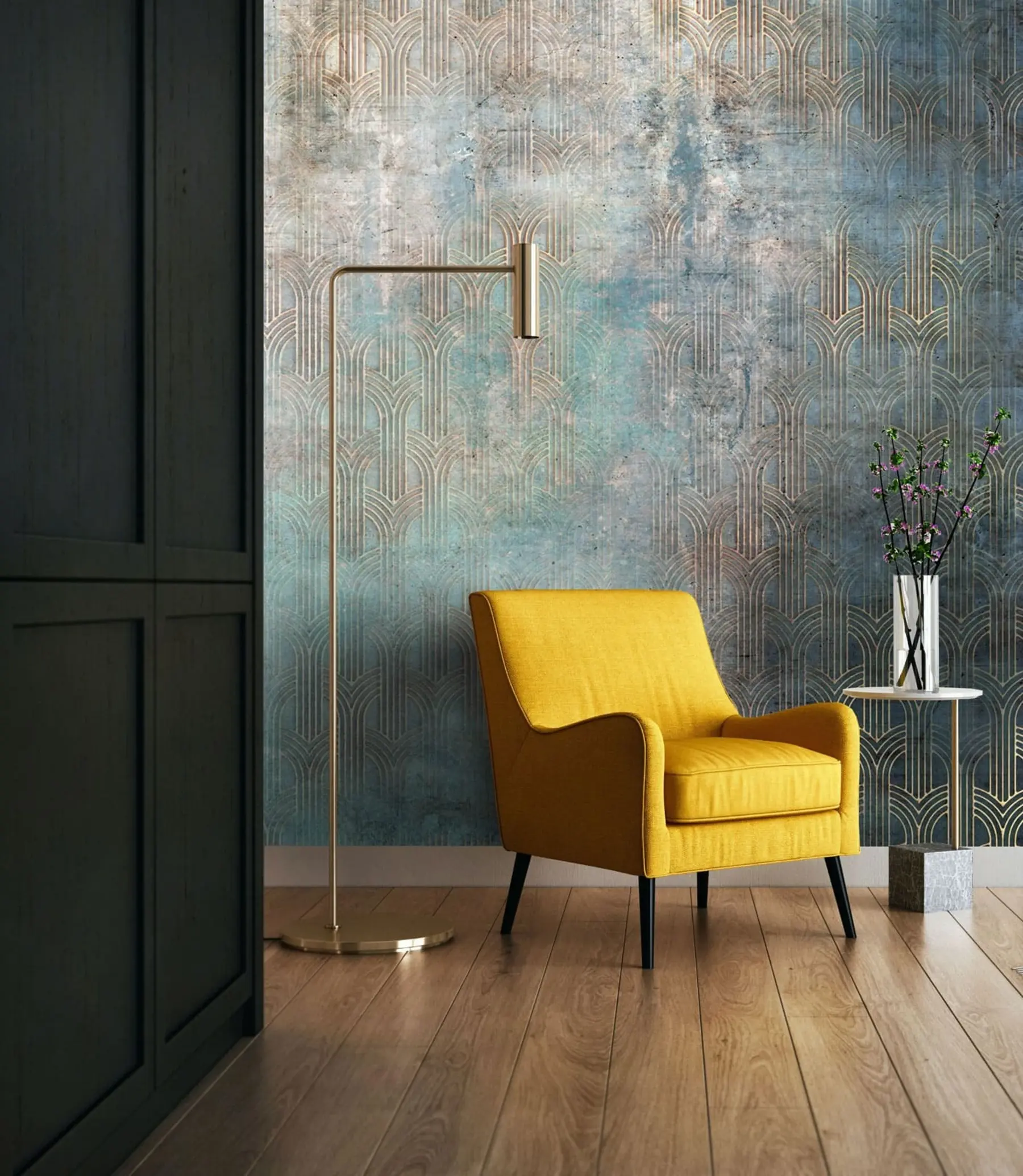 Wall Mural Photo Wallpaper Arched pattern on grunge wall u73973