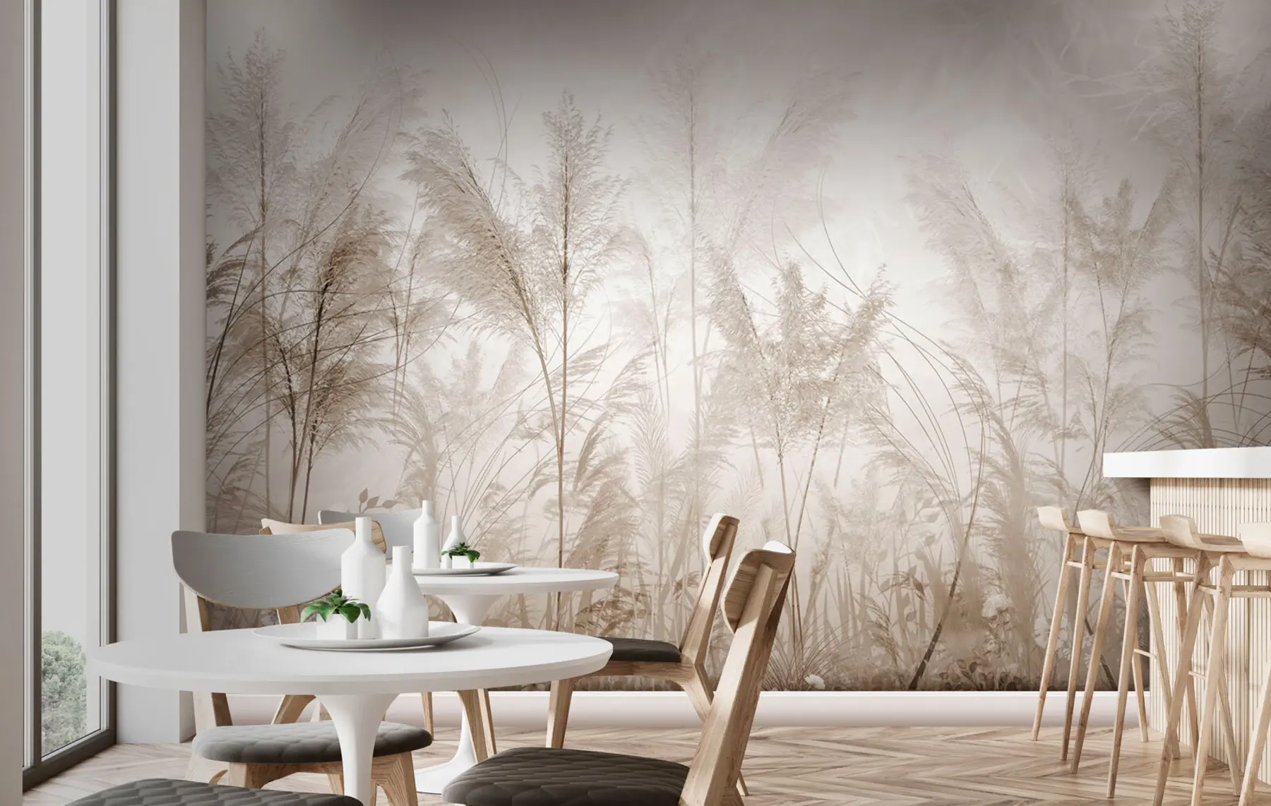 peintures murales Branches dans le brouillard style boho u73981