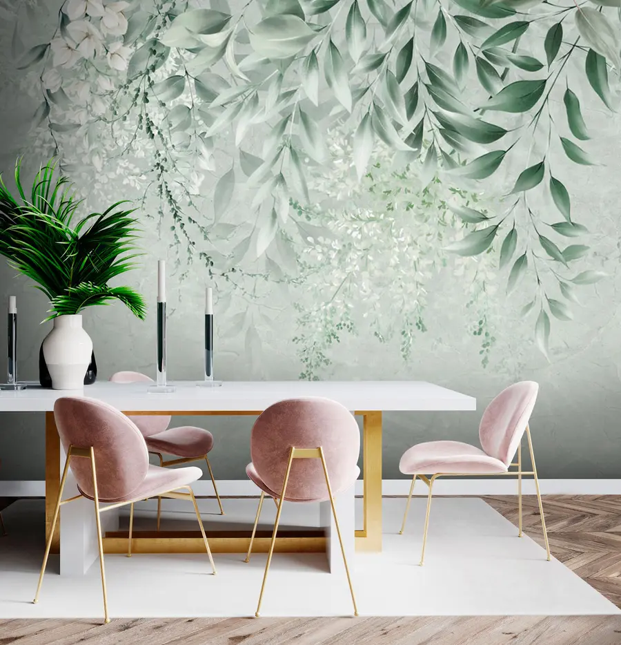 Wall Mural Photo Wallpaper Botanical flowers on marble u73982