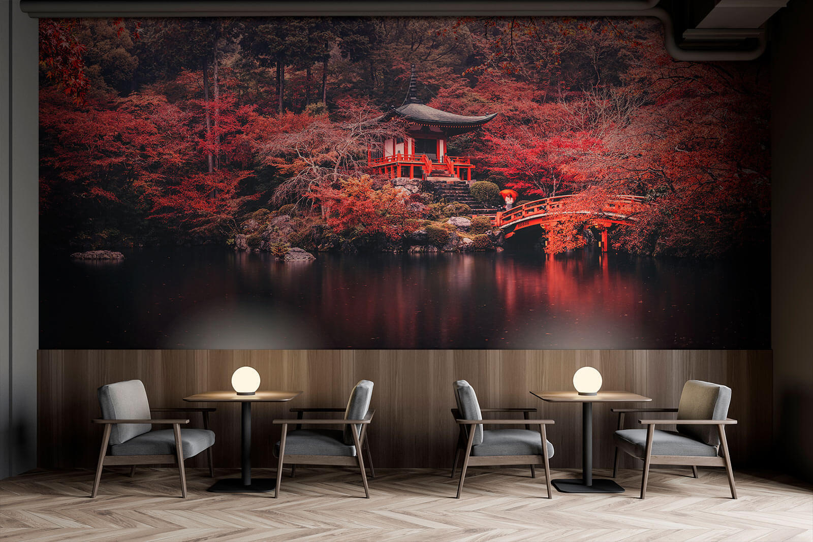 Wall mural Japanese garden in autumn