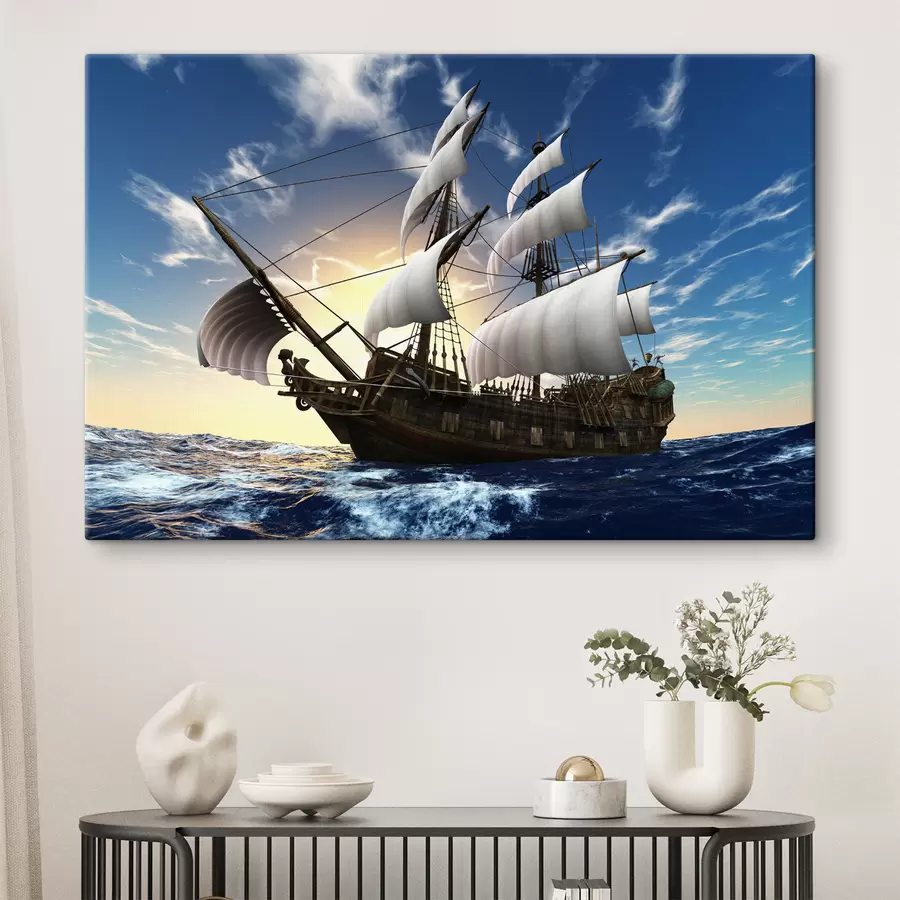 wall murals Water, cloud and boat s15797