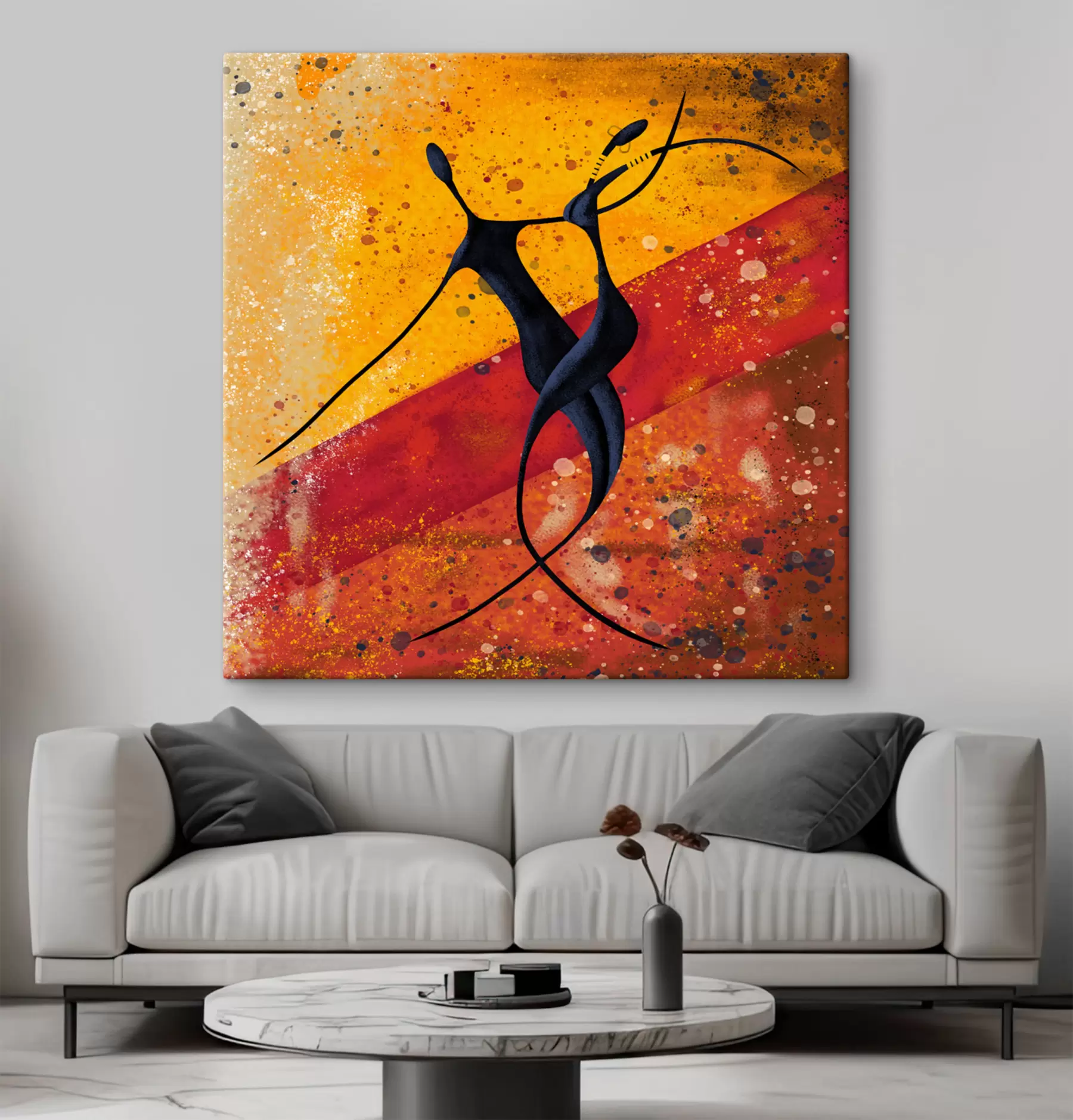 murales Danza de siluetas, estilo africano s28768