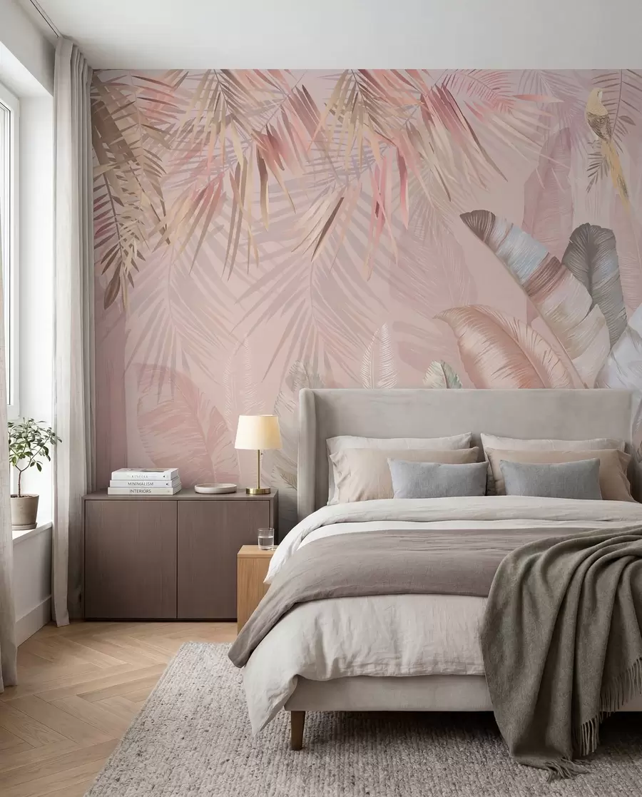 wall murals Gilded Tropics in Rose u50468v4