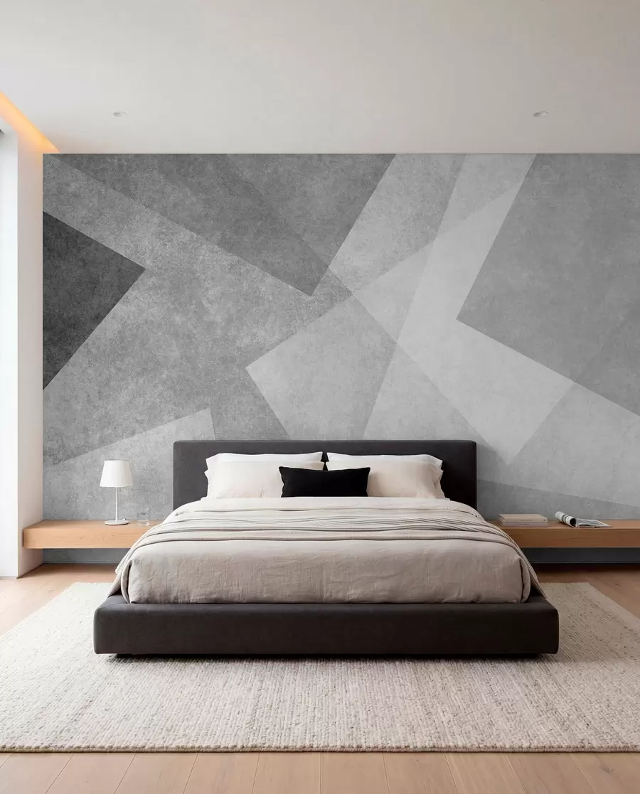 wall murals Geometric abstraction of gray u74057