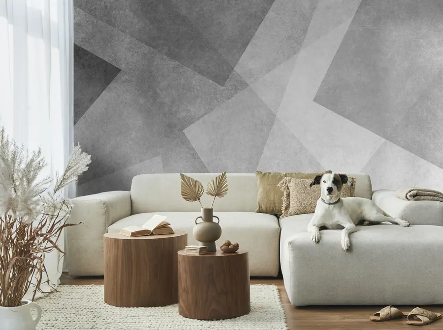 murales Abstracción geométrica del gris u74057