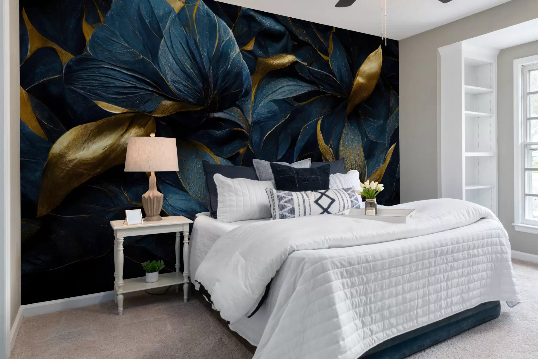 murales Flores reales azules u74140