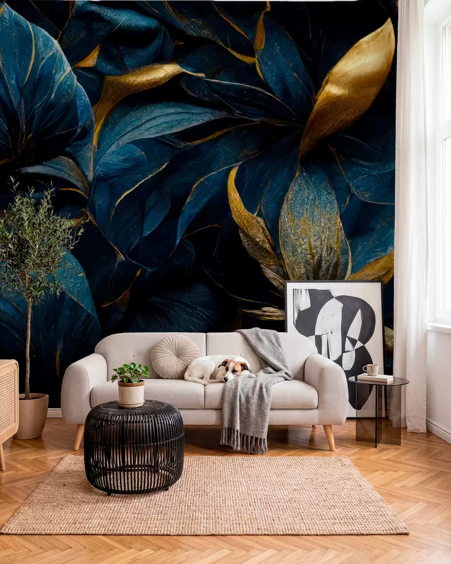wall murals Blue royal flowers u74140