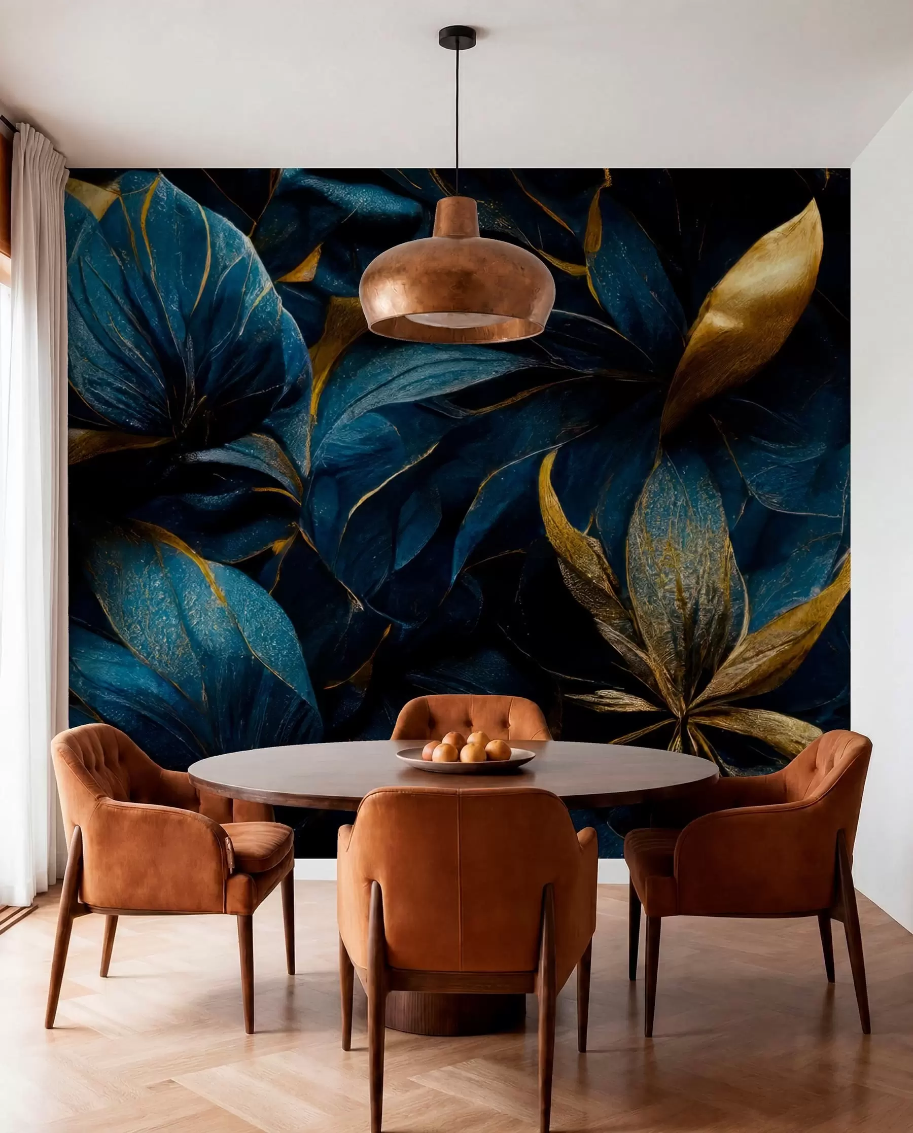 peintures murales Fleurs royales bleues u74140