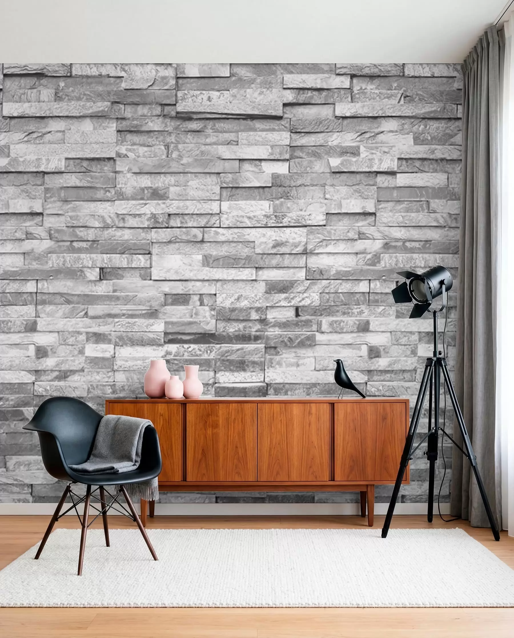 wall murals Brick gray u74255
