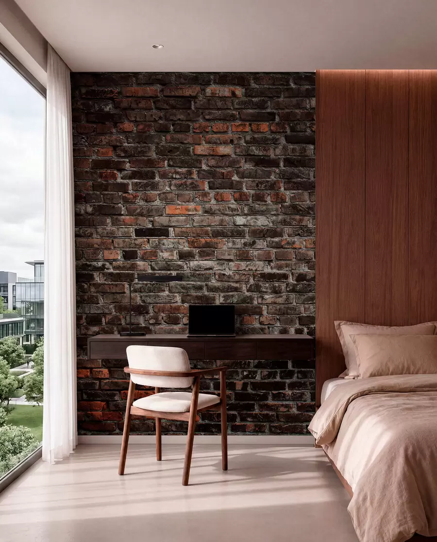 wall murals Brick Black u74267