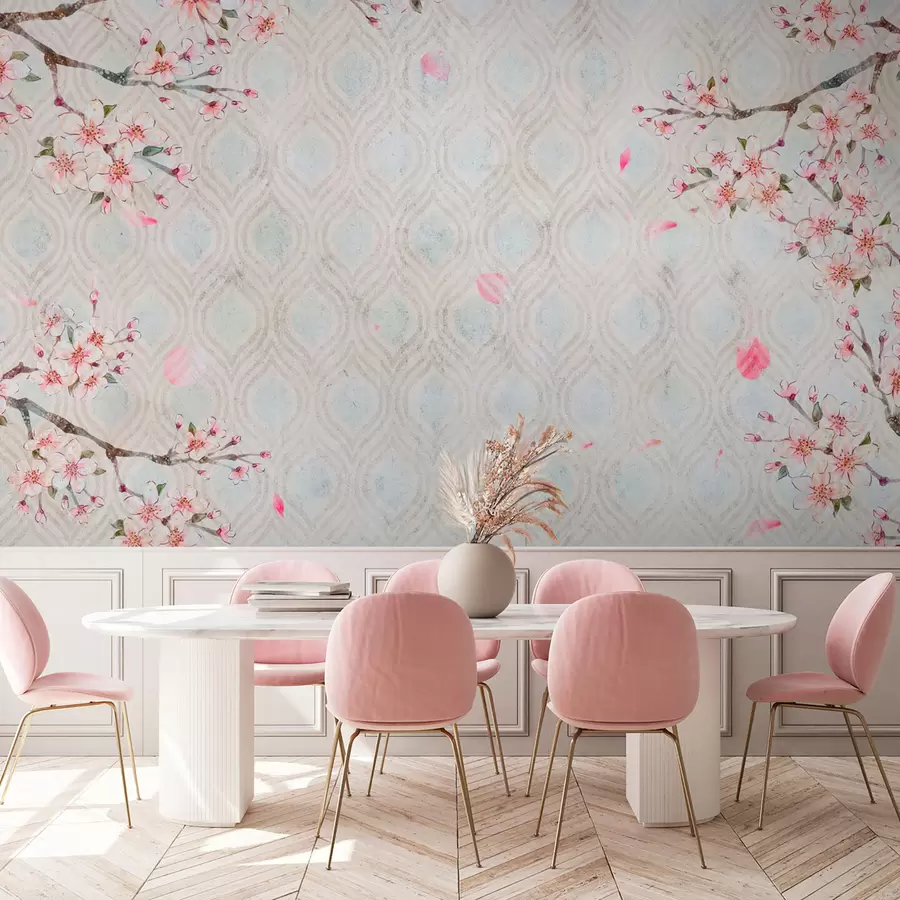 Wall Mural Photo Wallpaper Sakura flowers in vintage style u74383