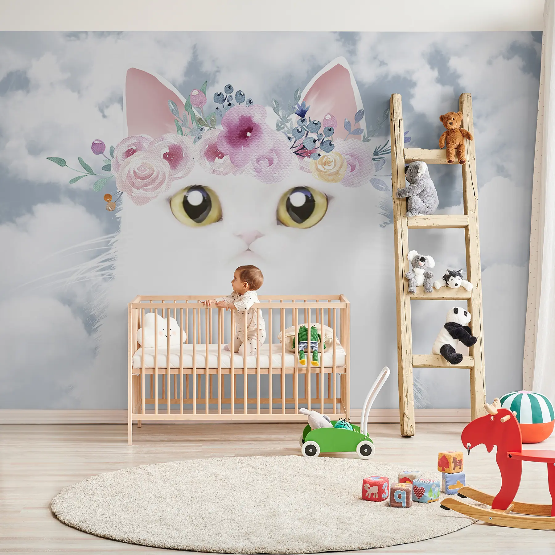 peintures murales Chat, nuage et félidés u09390