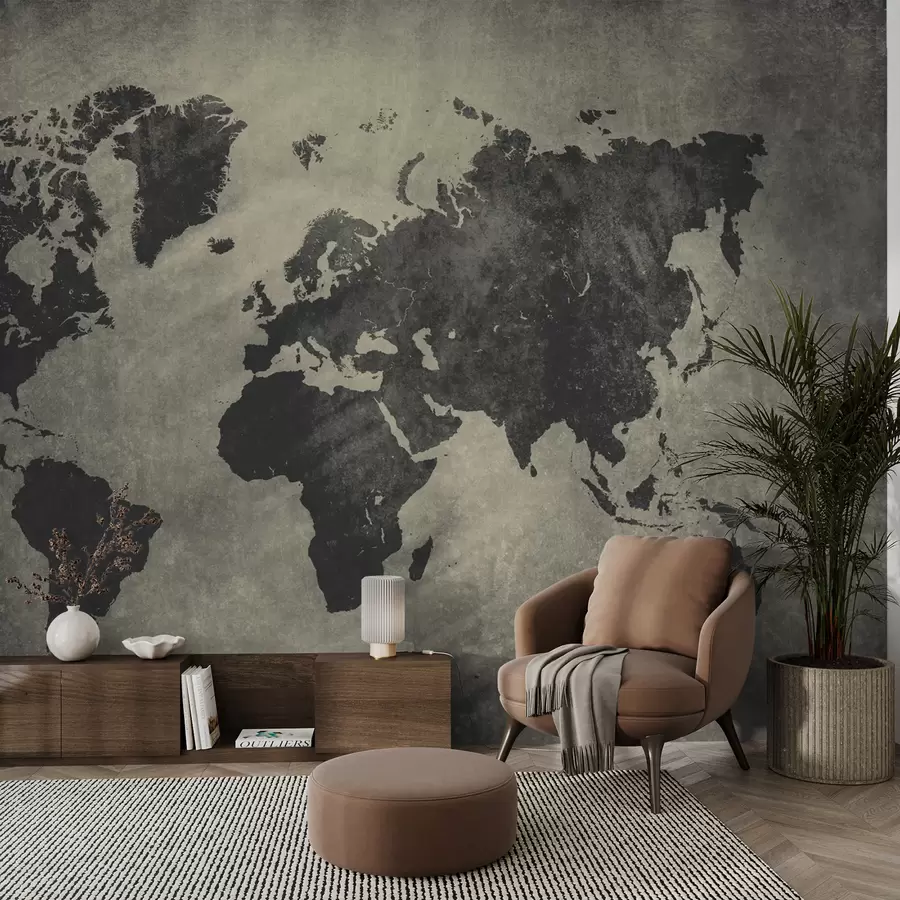 Wall Mural Photo Wallpaper Brown, world and map u68156