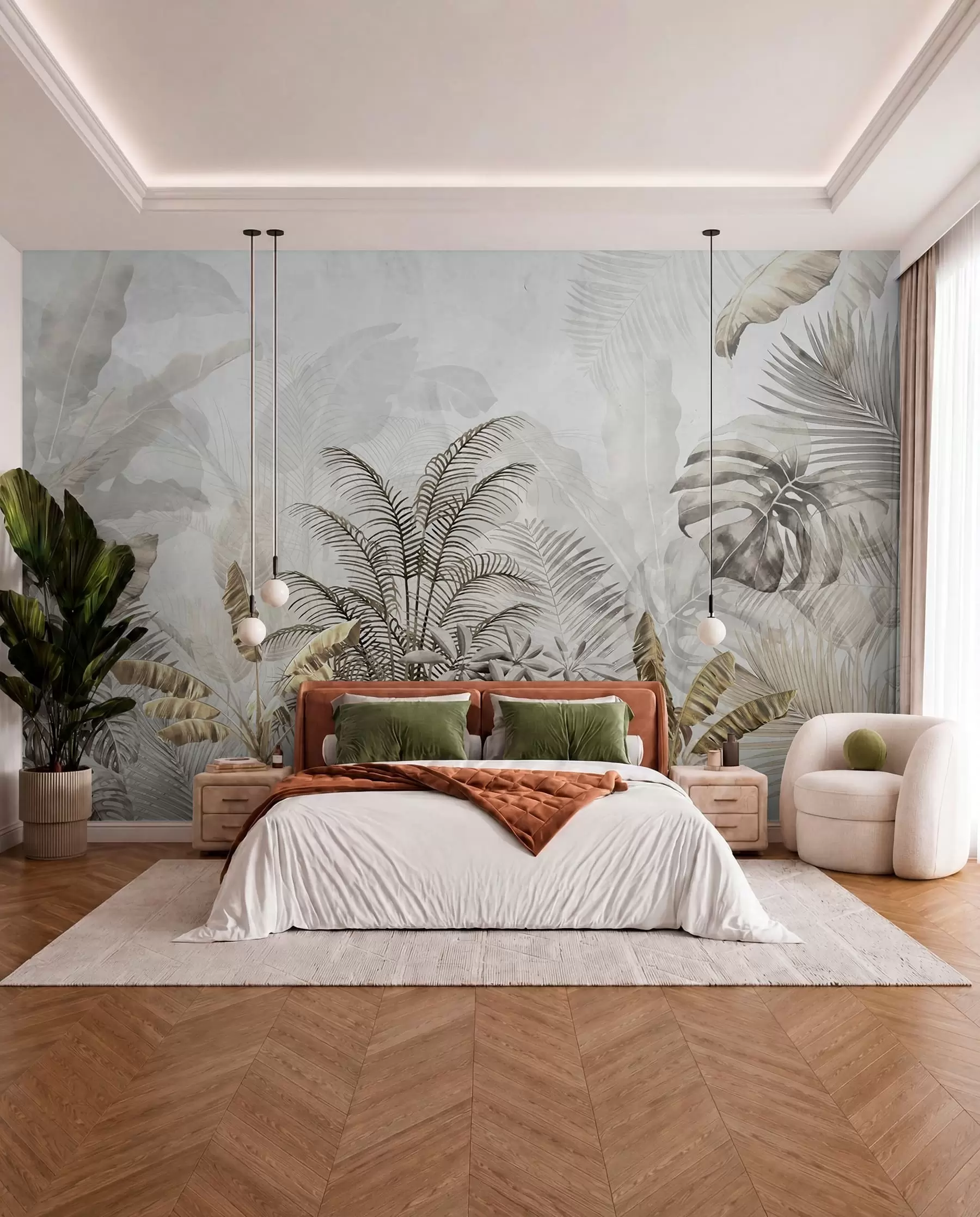 wall murals Jungle in Warm Grey u71284