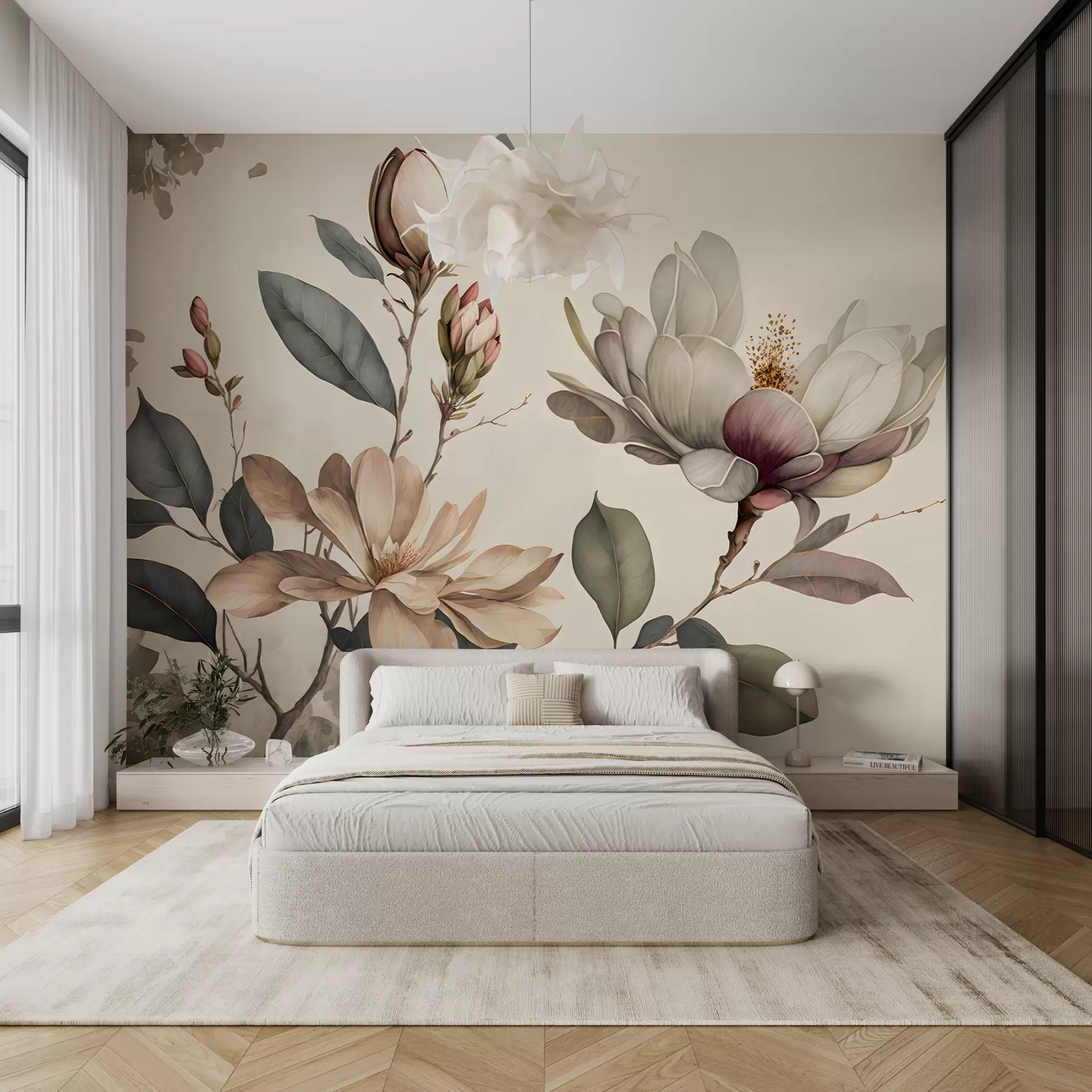 peintures murales Illustration de Magnolia u93020