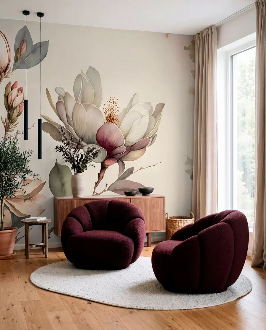 Wall Mural Photo Wallpaper Magnolia illustration u93020