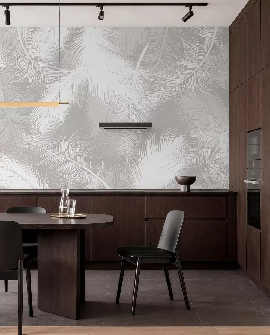 wall murals Gentle white feathers u74474