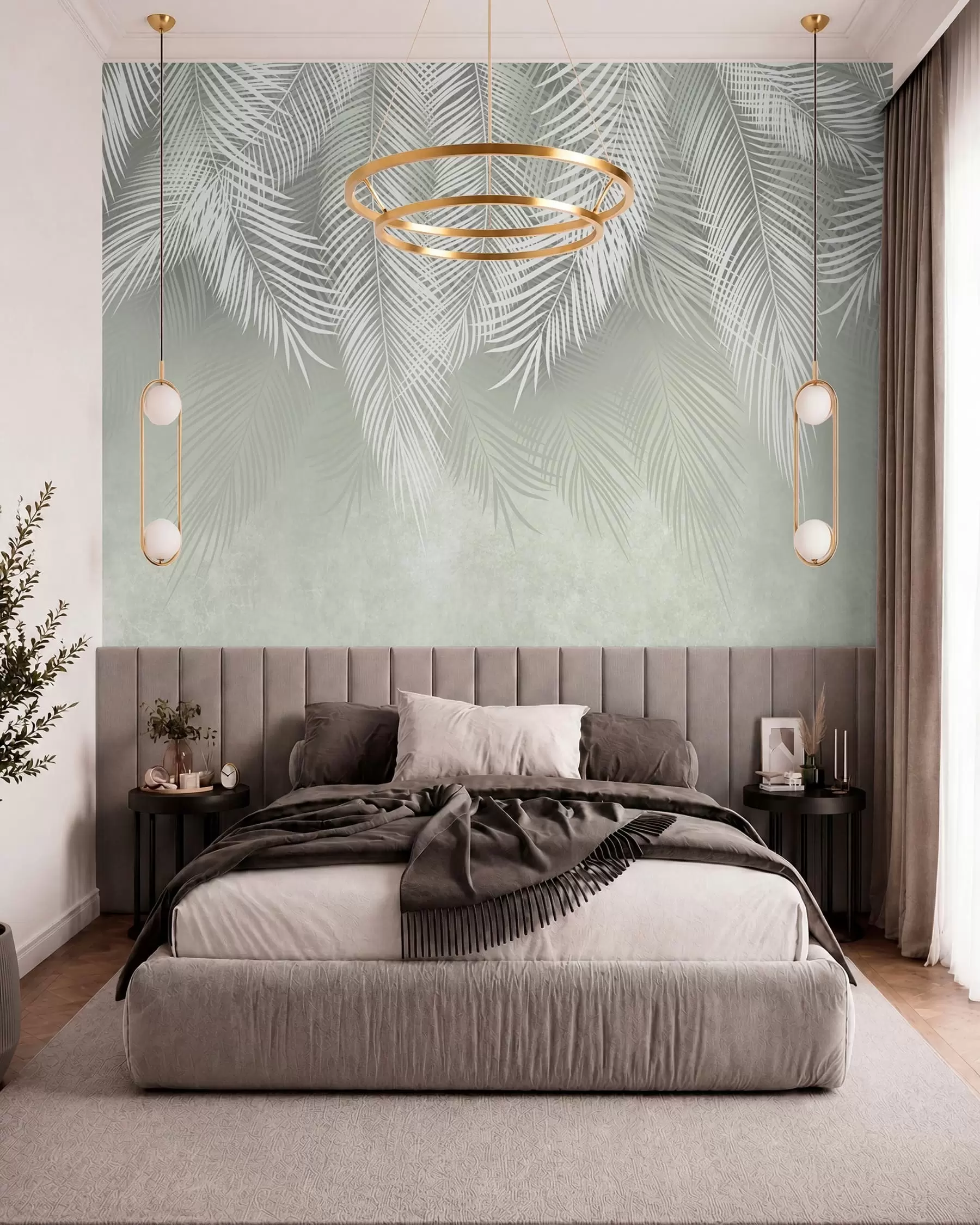 wall murals Pale Palm Veil u74489