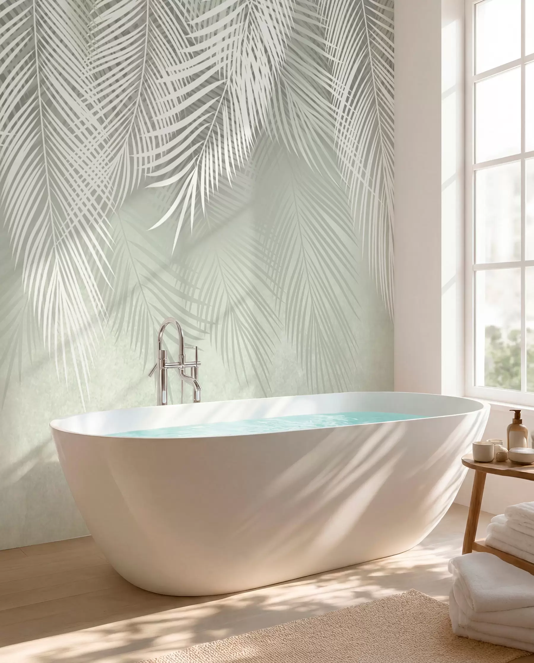wall murals Pale Palm Veil u74489