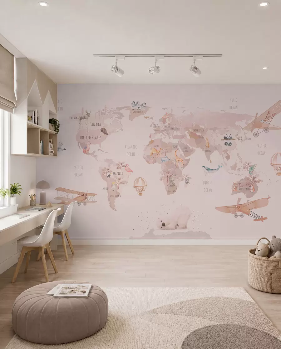 wall murals Fairytale map of the world u74508