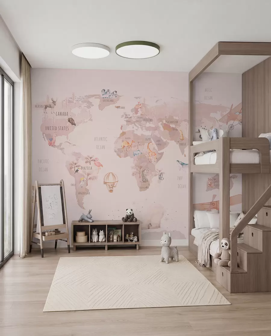 murales Mapa del mundo de cuento de hadas u74508