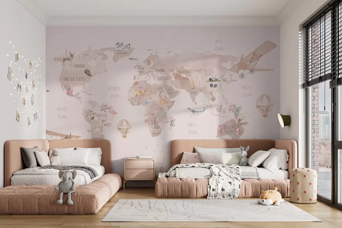 wall murals Fairytale map of the world u74508