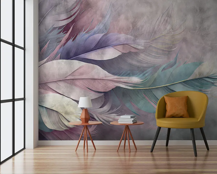 Wall Mural Photo Wallpaper Multicolored feathers u93934