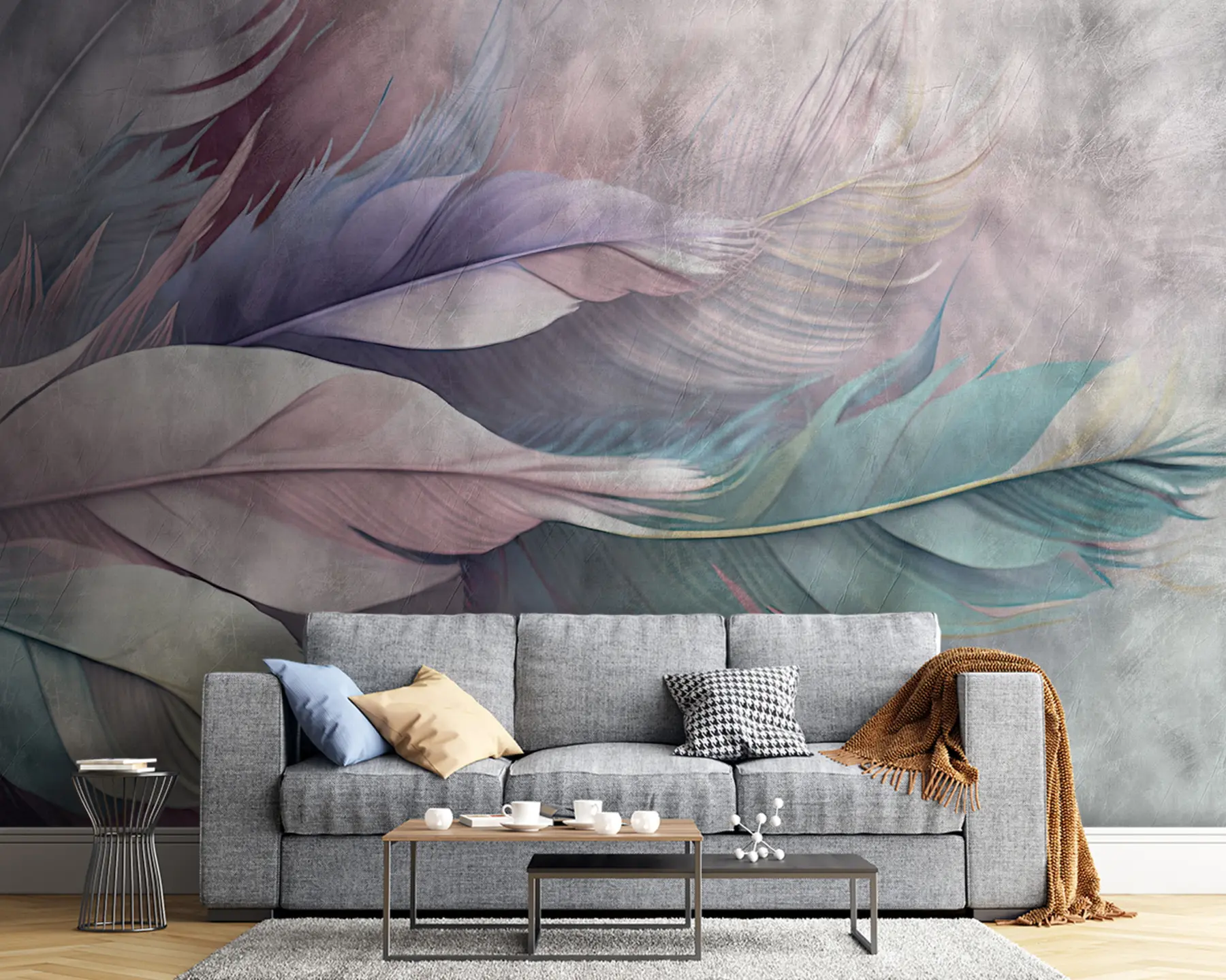 murales Plumas multicolores u93934