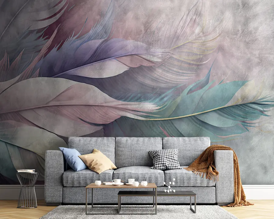 Wall Mural Photo Wallpaper Multicolored feathers u93934