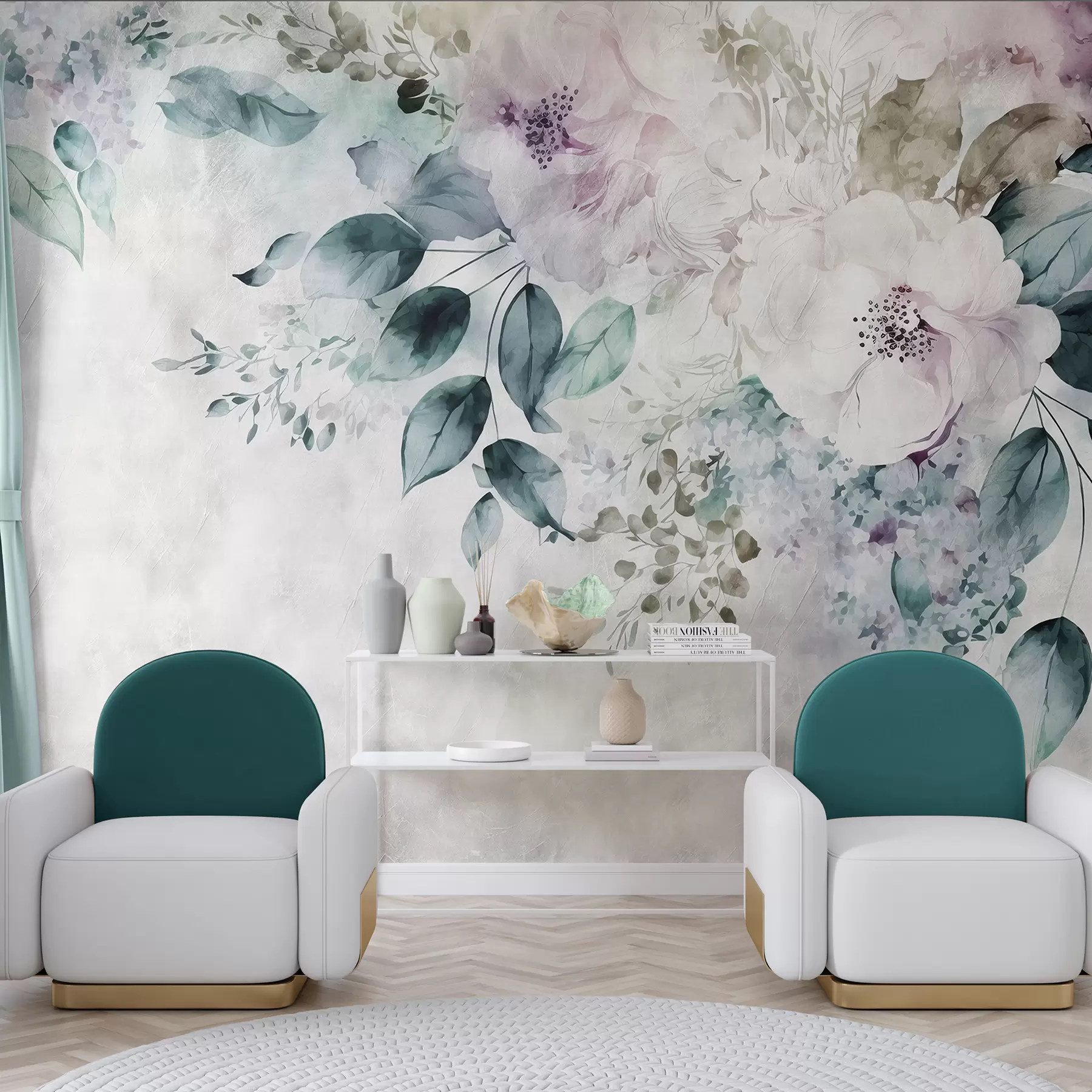 Wall Mural Photo Wallpaper Delicate watercolor flowers u93940