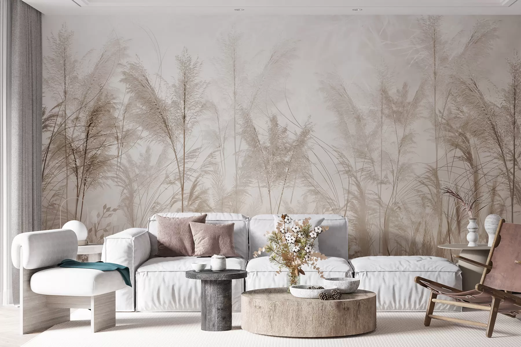 Wall Mural Photo Wallpaper High plants in pastel colors u93903