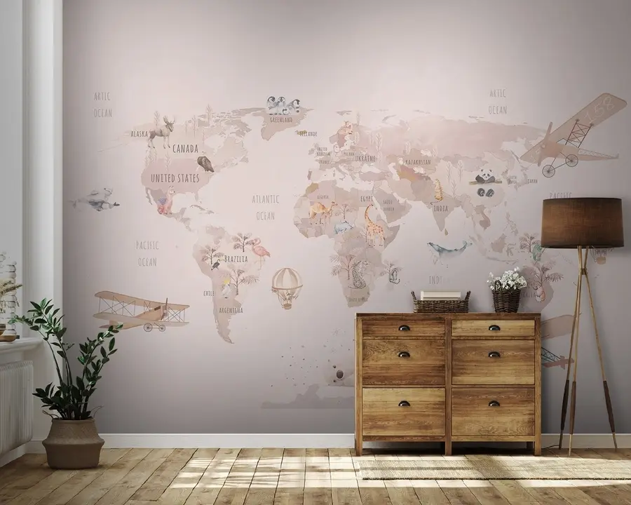 murales Mapa del mundo para niñas u93908