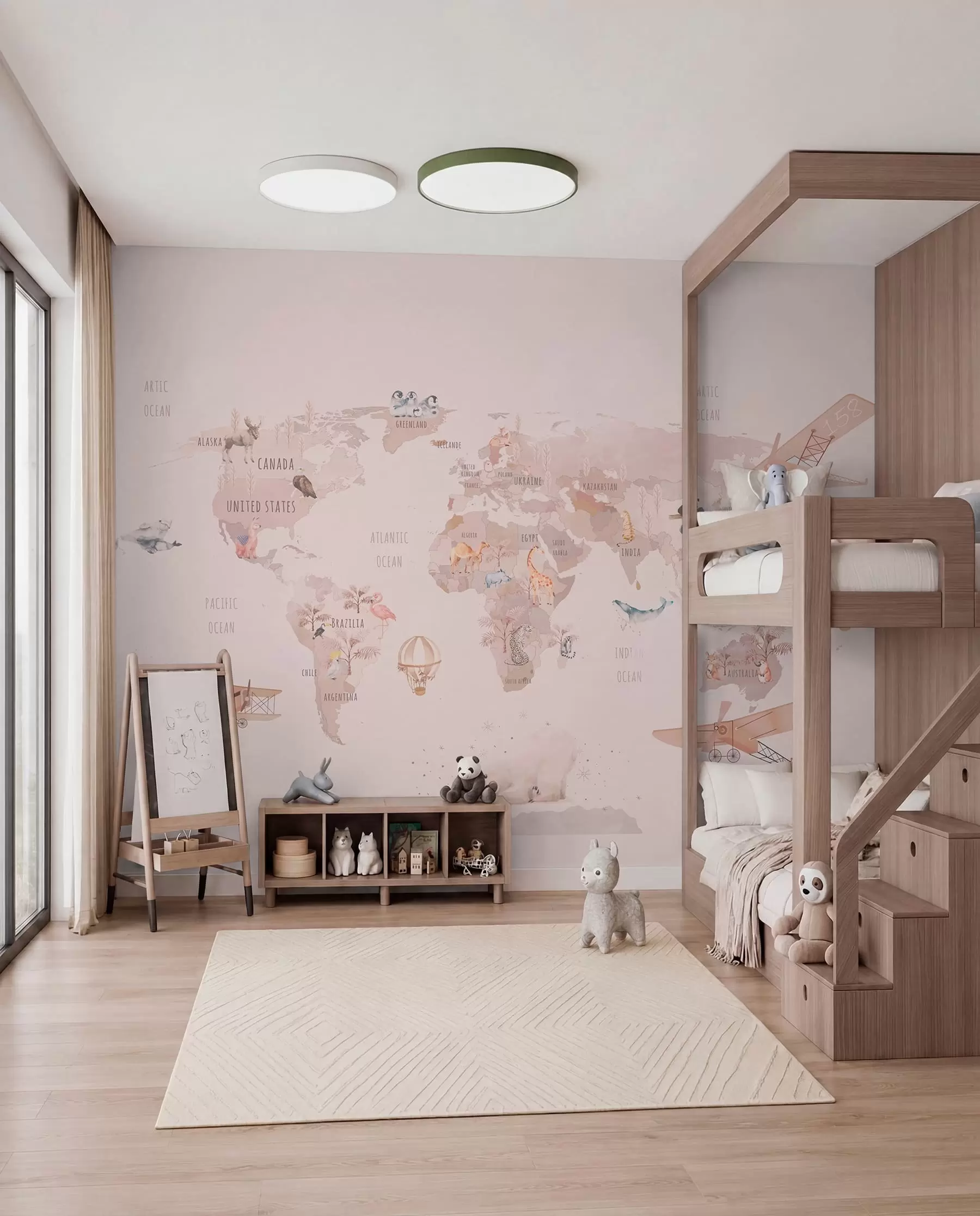 wall murals Little Aviator’s Map u93908