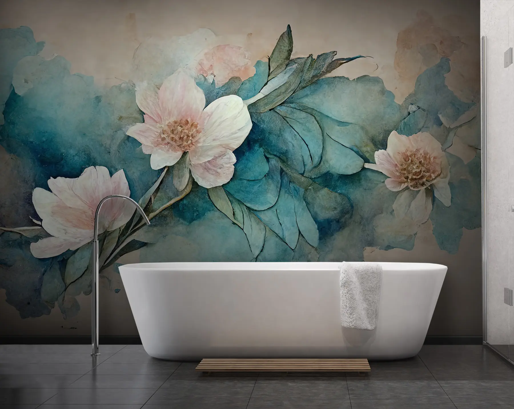 wall murals Watercolor flowers u74676
