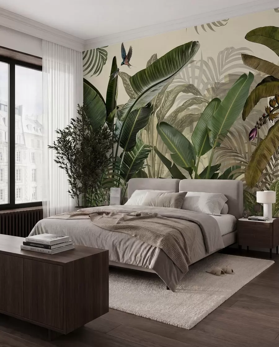 wall murals Tropical jungle and leaves u74748