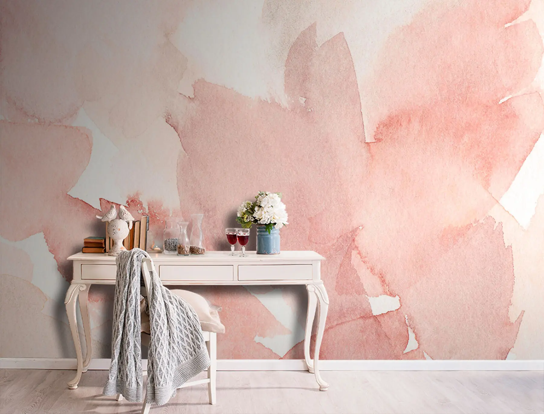 wall murals Watercolor background pink u74872
