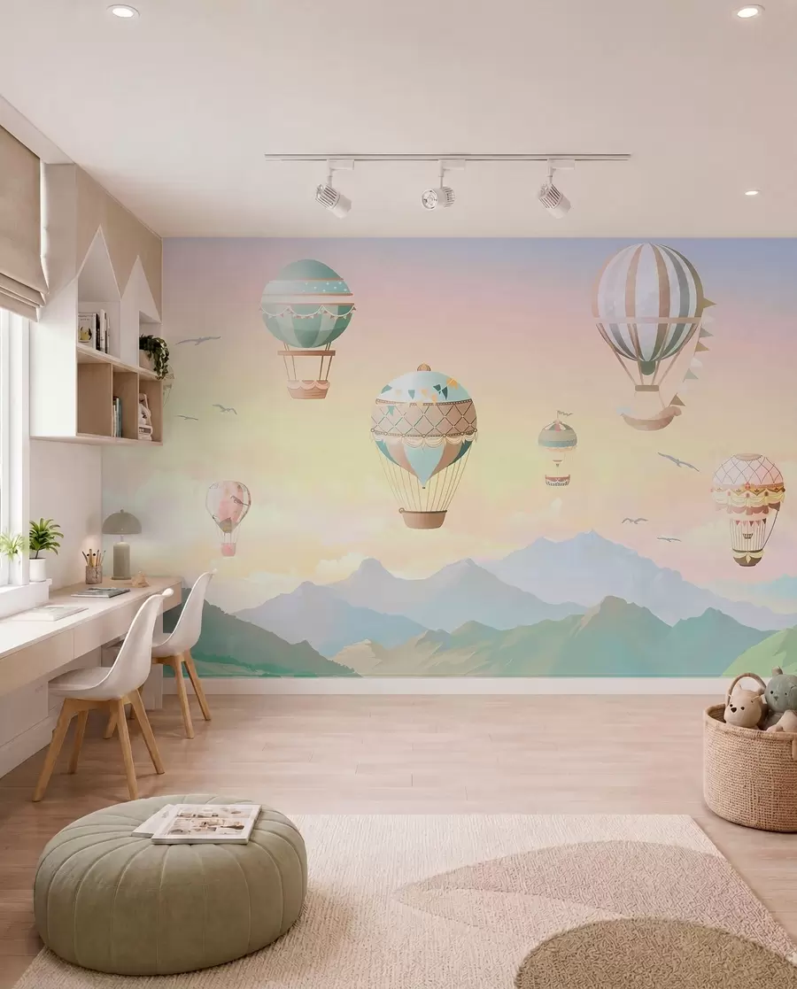 peintures murales Montgolfières sur la vallée u94137