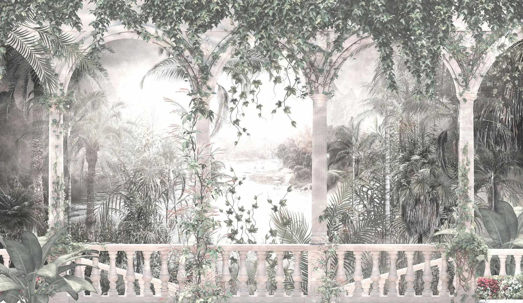 Wall Mural Photo Wallpaper Ancient arches in garden u94141