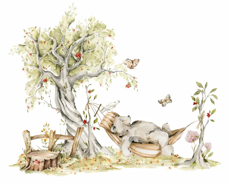 peintures murales Ours sur le hamac u94225