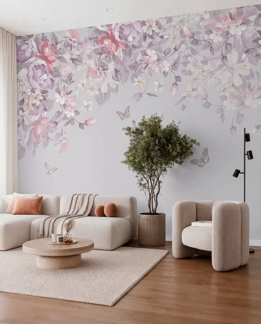 peintures murales Arche de fleurs lilas u94295