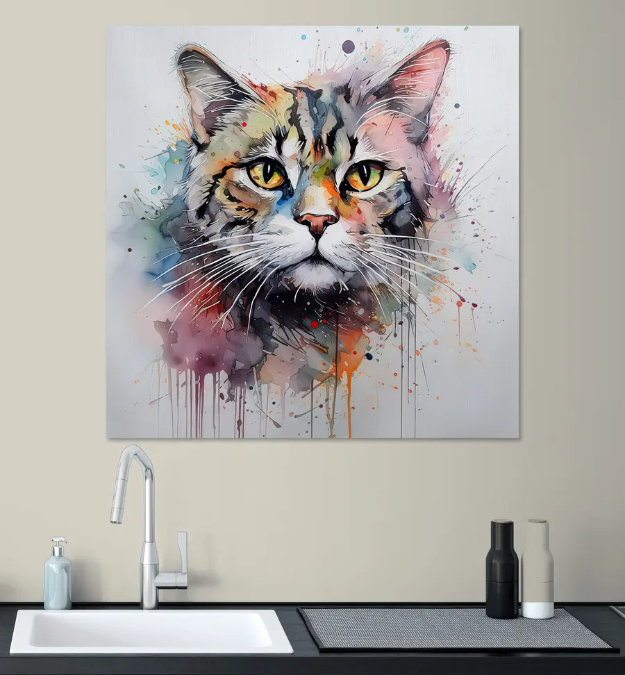 wall murals Cat, paint and carnivore s32316