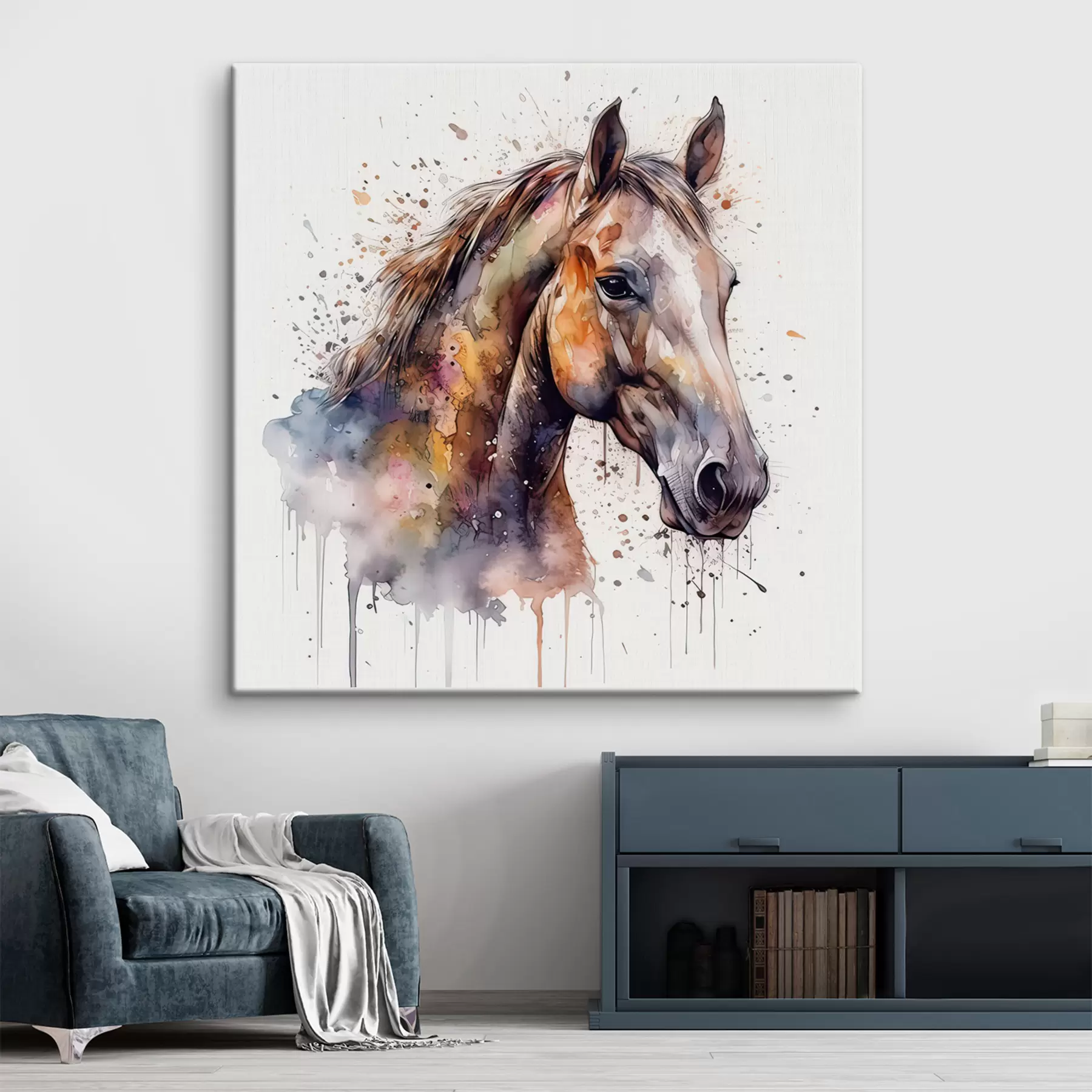 wall murals Horse, head and art paint s32324