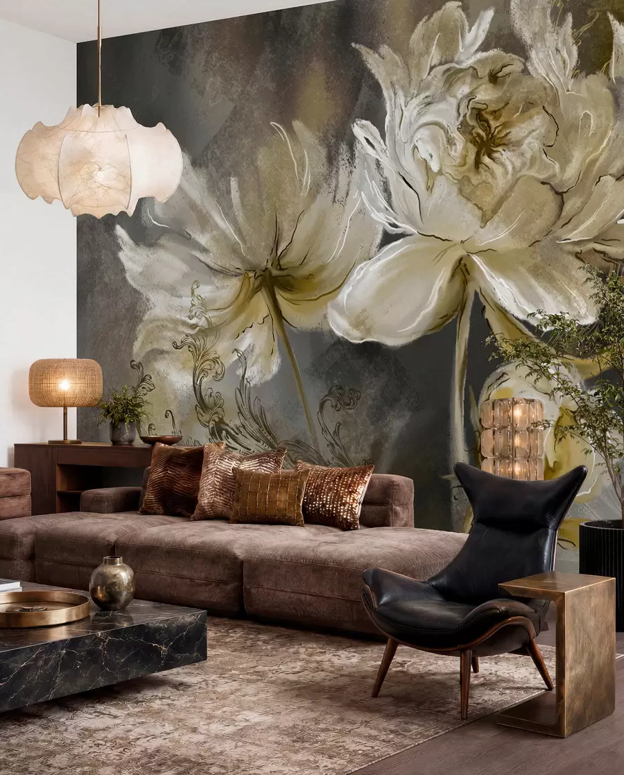 Wall Mural Photo Wallpaper Vintage flowers on a texture background u78738