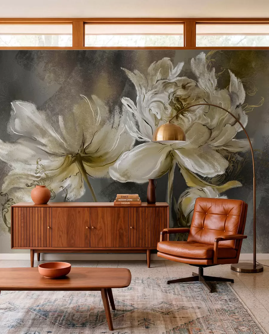 Wall Mural Photo Wallpaper Vintage flowers on a texture background u78738