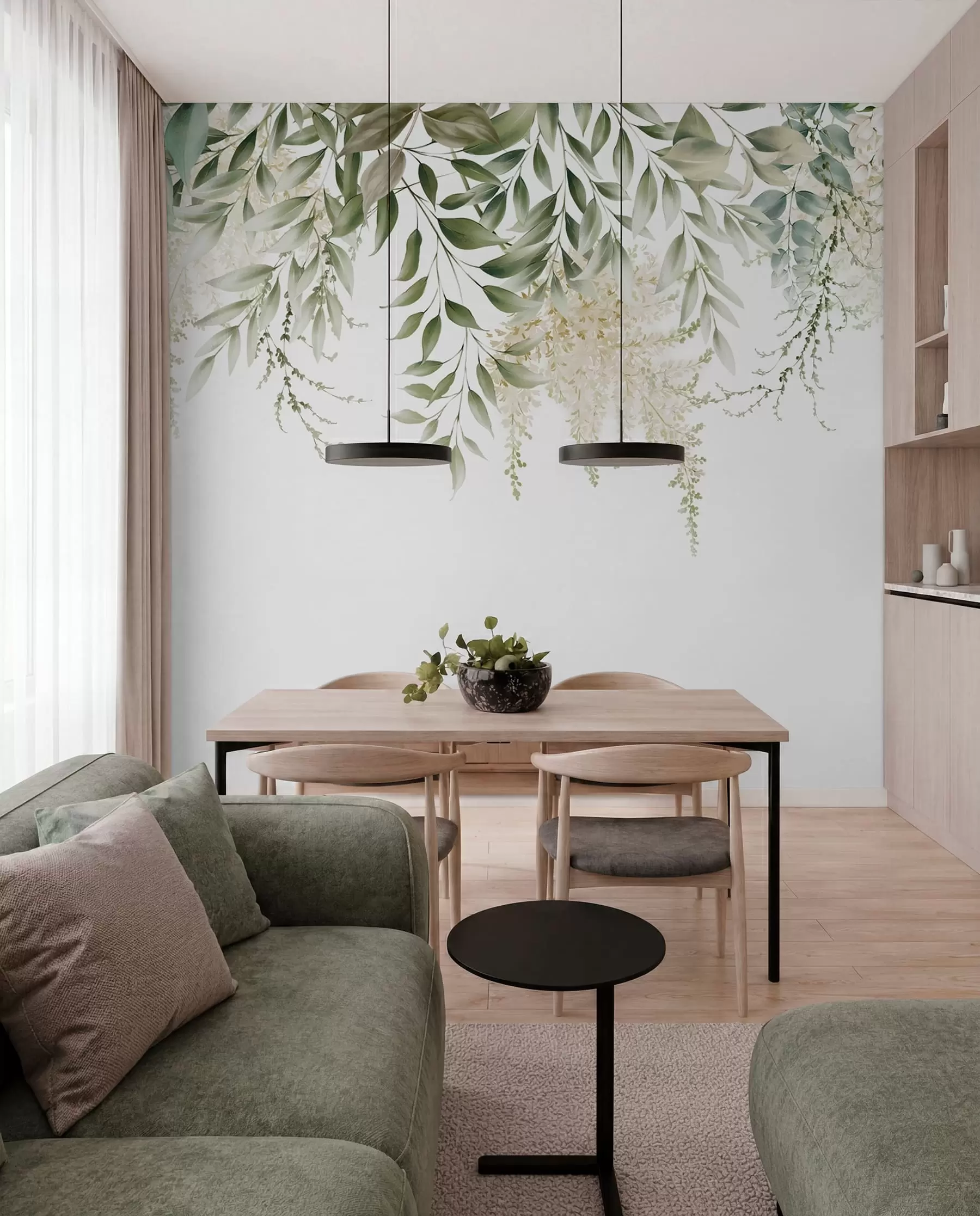 wall murals Green Floral Garland u94197