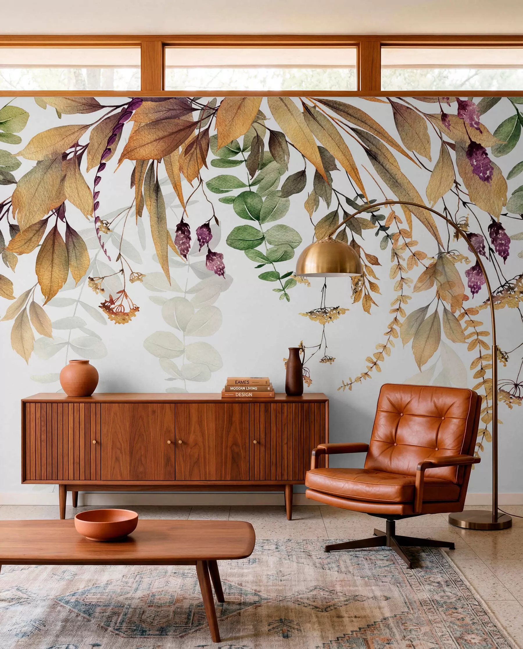 wall murals Floral frame with autumn leaves u94198