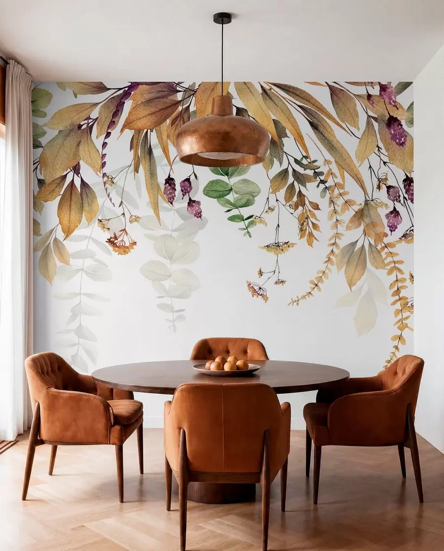 wall murals Floral frame with autumn leaves u94198