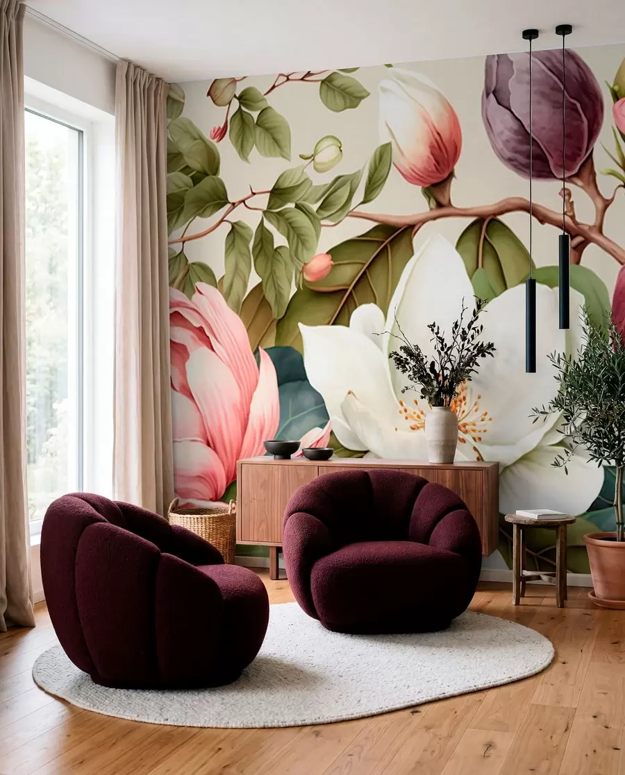 Wall Mural Photo Wallpaper watercolor flowers light brush u70654