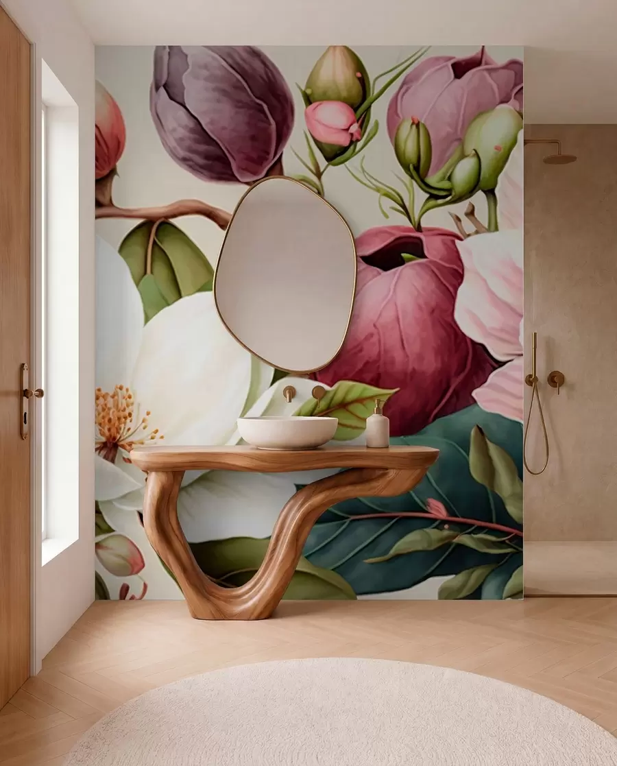 wall murals watercolor flowers light brush u70654
