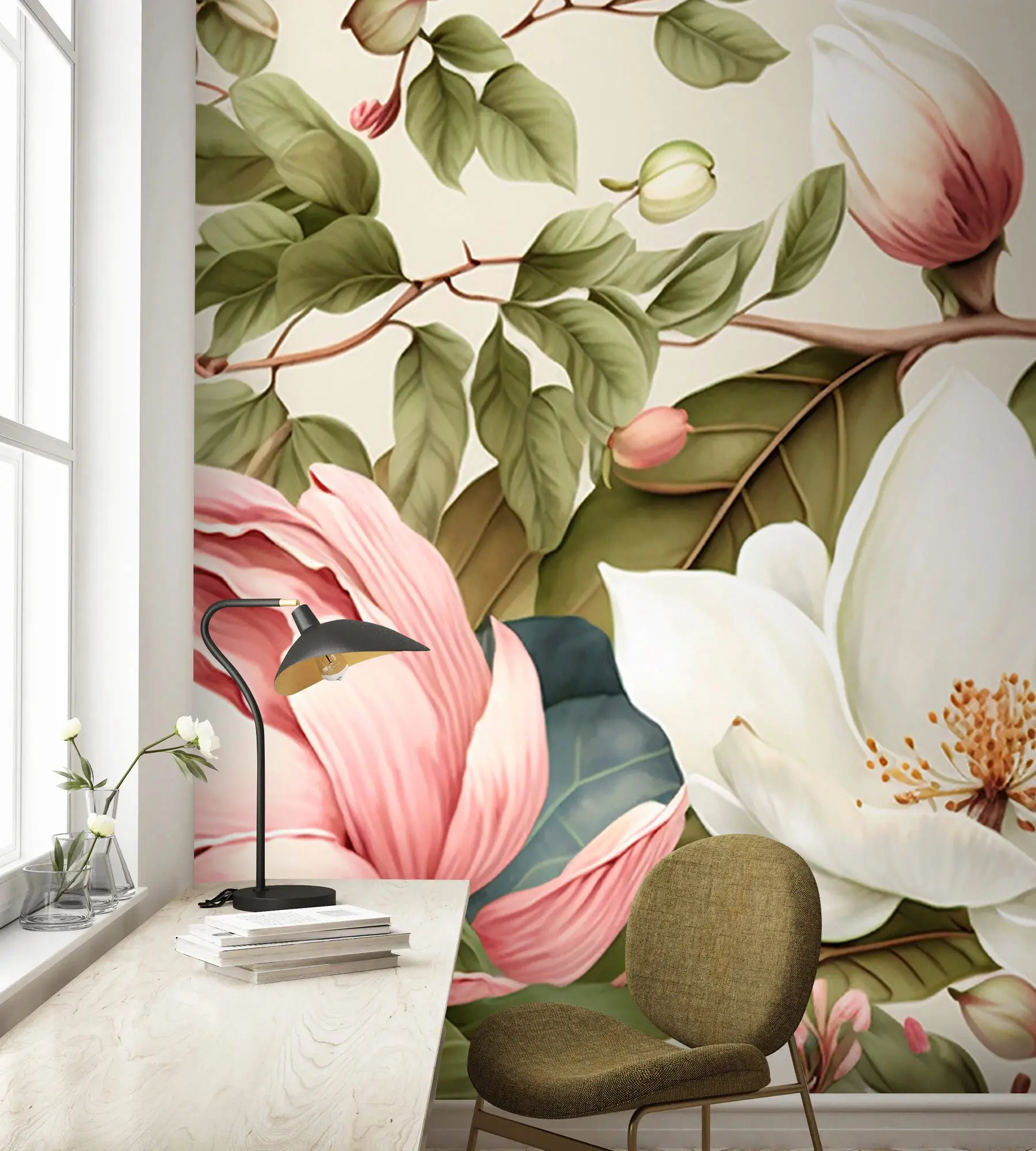 Wall Mural Photo Wallpaper watercolor flowers light brush u70654